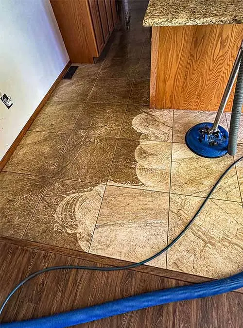 Extremely dirty tile & grout cleaning job from willing & able carpet cleaning